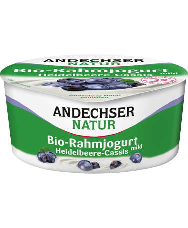 Andechser Yaourt crème myrtille-cassis bio 150g